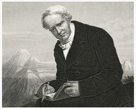 Alexander von Humboldt (1769-1859), German Naturalist and Explorer and Major Figure in the Classical Period of Physical Geography and Biogeography, Head and Shoulders Portrait, Steel Engraving, Portra...
