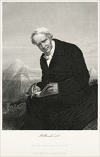 Alexander von Humboldt (1769-1859), German Naturalist and Explorer and Major Figure in the Classical Period of Physical Geography and Biogeography, Seated Portrait, Steel Engraving, Portrait Gallery o...