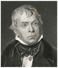 Sir Walter Scott (1771-1832), 1st Baronet, Scottish Novelist, Poet, Historian and Biographer, Head and Shoulders Portrait, Steel Engraving, Portrait Gallery of Eminent Men and Women of Europe and Amer...