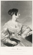 Felicia Dorothea Hemans (1793-1835), English Poet, Seated Profile Portrait, Steel Engraving, Portrait Gallery of Eminent Men and Women of Europe and America by Evert A. Duyckinck, Published by Henry J...