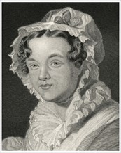 Mary Russell Mitford (1787-1855), English Poet and Dramatist, Head and Shoulders Portrait, Steel Engraving, Portrait Gallery of Eminent Men and Women of Europe and America by Evert A. Duyckinck, Publi...