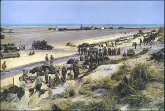 U.S. Soldiers And Equipment Along Utah Beach, Normandy, France, June 1944