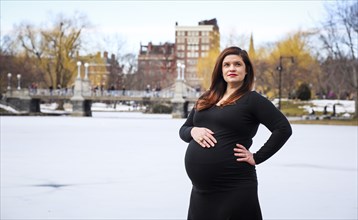 Pregnant Woman Portrait, Boston Public Garden, Boston, Massachusetts, USA