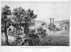 Low Water in the Mississippi, Lithograph, Currier & Ives, 1867