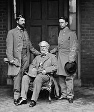 Confederate Generals Curtis Lee, Robert E. Lee and Lieutenant Colonel Walter Taylor, Richmond, Virginia, USA, Photograph by Mathew Brady, 1865