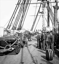 Union Soldiers on Deck of U.S.S. New Hampshire, off Charleston, South Carolina, between 1862 and 1865