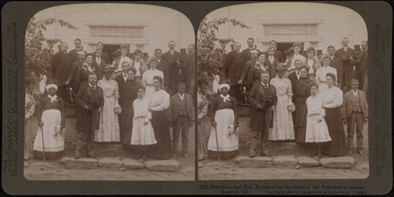 President and Mrs. Roosevelt at the home of the President's mother, Roswell, Ga., Stereo Card, Underwood & Underwood, 1905