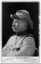 Col. Theodore Roosevelt, Head and Shoulders Portrait in Rough Riders Uniform, Photo by B.J. Falk, 1898
