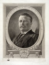 Theodore Roosevelt (1858-1919) 26th President of the United States 1901-09, Head and Shoulders Portrait, Engraving by Sidney Lawton Smith, 1905