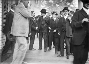 Theodore Roosevelt and Group of Unidentified Men during Election Campaign, Yonkers, New York, USA, Bain News Service, October 1912