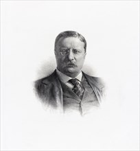 Theodore Roosevelt (1858-1919) 26th President of the United States 1901-09, Head and Shoulders Portrait, Engraving by G.F.C. Smillie, 1908
