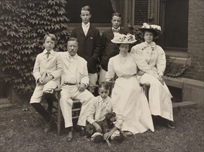 U.S. President Theodore Roosevelt and Wife Edith Surrounded by their Children, Full-length Portrait, Photograph by Pach Bros., 1907