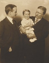 Theodore Roosevelt Holding Grandson Cornelius as Theodore Roosevelt, Jr., Looks on, Photograph by Walter Scott Shinn, 1916