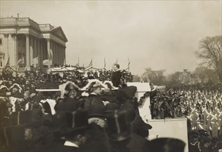 U.S. President Theodore Roosevelt Addressing crowd at his Inauguration, Washington, D.C., USA, March 4, 1905