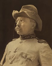 Colonel Theodore Roosevelt, Head and Shoulders Portrait in Military Uniform, Montauk, New York, USA, Photograph by Benjamin J. Falk, October 1898
