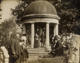 U.S. President Theodore Roosevelt Standing at Andrew Jackson's Tomb, the Hermitage, Nashville, Tennessee, USA, Photograph by H.O. Fuller, October 1907