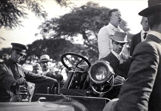 U.S. President Theodore Roosevelt, Standing in back of Car, Caguas, Puerto Rico, Photograph by Waldrop Photographic Company, November 1906