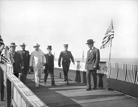 U.S. President Theodore Roosevelt with Group of Men on Wharf upon Arrival, Ponce, Puerto Rico, Photograph by Waldrop Photographic Company, November 21, 1906