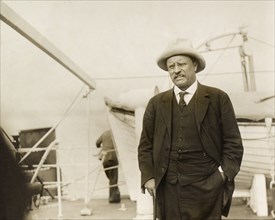 Three-Quarter Length Portrait of Former U.S. President Theodore Roosevelt on S.S. Aiden Returning to New York from the Roosevelt–Rondon Scientific Expedition in South America, 1914