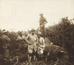 Former U.S. President Theodore Roosevelt with Bull Elephant he Shot while on Extended African Safari, Smithsonian-Roosevelt African Expedition, Meru, Kenya, Charles Scribner's Sons, July 1909