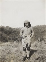 Full-Length Portrait of Former U.S. President Theodore Roosevelt in Savannah Landscape while on Extended African Safari, Smithsonian-Roosevelt African Expedition, March 1910