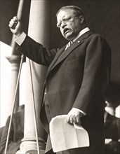 Theodore Roosevelt Addressing Volunteer Workers for the Third Liberty Loan, Sagamore Hill, Cove Neck, New York, USA, April 2, 1918
