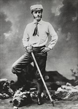 Theodore Roosevelt, Full-Length Portrait Holding Ice Axe While Mountain Climbing, 1880