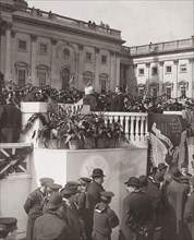 Theodore Roosevelt Taking Oath of Office during Inauguration Ceremony, Washington, D.C., USA, Photograph by Underwood & Underwood, March 4, 1905