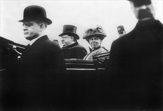 William Howard Taft and wife Helen Arriving at U.S. Capitol for Taft's Inauguration, Washington, D.C, USA, March 4, 1909