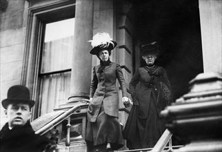 First Lady Helen Herron Taft Descending Outdoor Steps, Photograph by George Grantham Bain, February 12, 1910