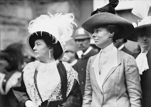 L-R: Mrs. Norman E. Mack and Helen Herron Taft, Half-Length Portrait while in attendance at the Democratic National Convention, Fifth Regiment Armory, Baltimore, Maryland, USA, Photograph by Harris & ...