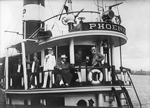 U.S. President-Elect William Howard Taft on Boat during Construction Inspection of Panama Canal, Harris & Ewing, February 1909