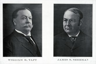 Republican Nominees for President and Vice President, William H. Taft, James S. Sherman, Campaign Poster, Photo Credits (L-R) Baker Art Gallery, Harris & Ewing, Published by Oscar Marshall, 1909