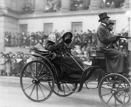 Former U.S President Woodrow Wilson and his Wife Edith Bolling Wilson Riding in Horse-drawn Carriage to Burial of Unknown Soldier, Armistice Day, Photograph by Herbert E. French, National Photo Compan...