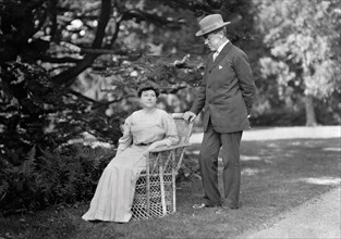 Princeton University President Woodrow Wilson Standing next to his First Wife Ellen Axson Wilson, Photograph by American Press Association, 1910