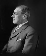 Woodrow Wilson (1856-1924) 28th President of the United States 1913-1921, Half-Length Profile Portrait, Photograph by Harris & Ewing, 1913-1917