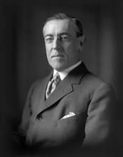 Woodrow Wilson (1856-1924) 28th President of the United States 1913-1921, Half-Length Portrait, Photograph by Harris & Ewing, 1913-1917