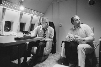 U.S. President Gerald Ford aboard Air Force One during Presidential Campaign Trip, photograph by Thomas J. O'Halloran, September 1976