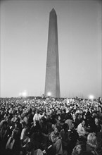 Crowd gathered for Moratorium to End the War in Vietnam, Washington Monument, Washington, D.C., USA, photograph by Thomas J. O'Halloran, October 15, 1969