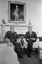 U.S. President Richard Nixon and Soviet Leader Leonid Brezhnev, Seated Portrait, White House, Washington, D.C., USA, photograph by Warren K. Leffler, June 18, 1973