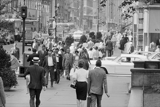 Street Scene, Mid-Town Manhattan, New York City, New York, USA, photograph by Thomas J. O'Halloran, August 1964