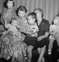 Mamie Eisenhower with Grandchildren, Republican National Convention, International Amphitheatre, Chicago, Illinois, USA, photograph by Thomas J. O'Halloran, July 1952
