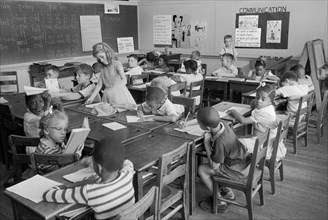 Racially Integrated Classroom, Barnard School, Washington, D.C., USA, photograph by Thomas J. O'Halloran, May 1955