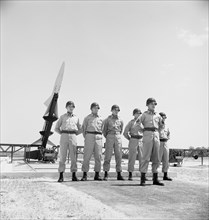Army Soldiers Standing Guard during Nike Missile Installation, Lorton, Virginia, USA, photograph by Thomas J. O'Halloran, May 1955