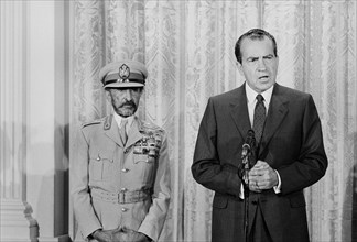 Emperor Haile Selassie & U.S. President Richard Nixon, White House, Washington, D.C., USA, photograph by Marion S. Trikosko, July 1, 1969