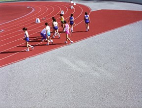 Group of Girls on Running Track