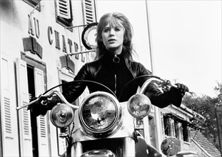 Marianne Faithful, on-set of the British-French Film, "The Girl on a Motorcycle", aka "La Motocyclette" and "Naked under Leather", Claridge Pictures, Inc., 1968