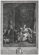 L'heureux Moment, etching by Nicolas Delaunay (1739-92) after a Painting by Nicolas Lavreince (1737-1807), 1777