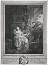 L'Amour a L’Espagnole, etching by Augustin de Saint-Aubin (1736–1807) and Noël Pruneau (1751-1802), after a Painting by Jean-Baptiste Le Prince (1734–81), 1780