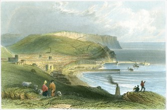 Whitehaven, with St. Bees-head, Engraving by J.C. Redaway from a Sketch by W.H. Bartlett, Published by Virtue and Company, 1840